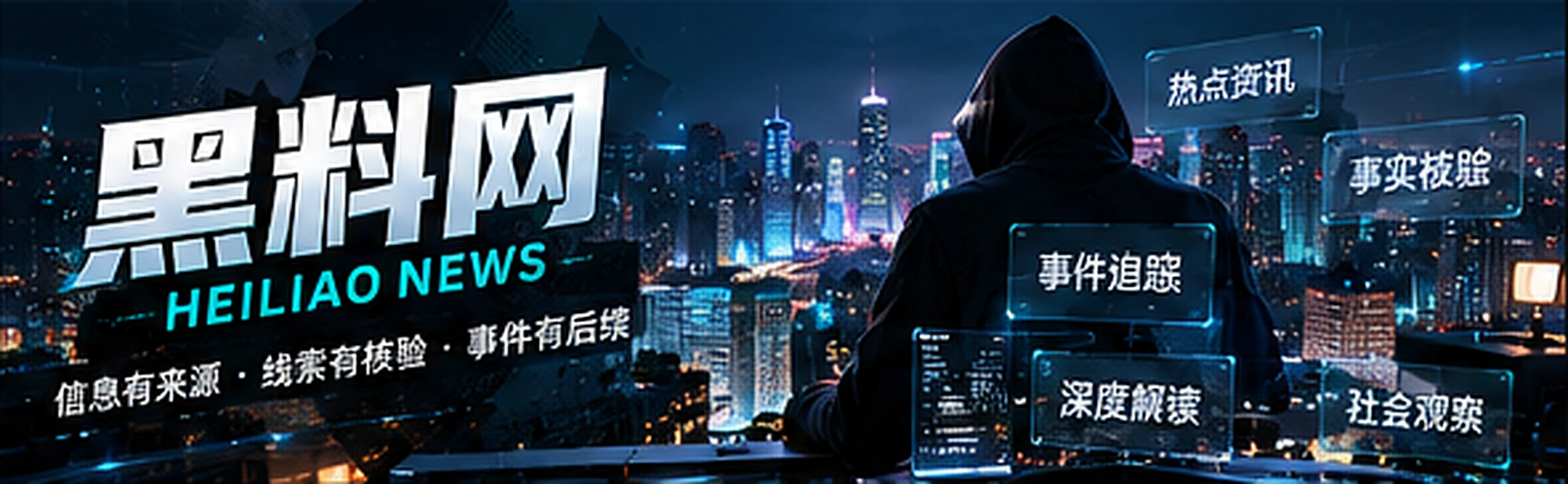黑青色城市与信息流概念视觉